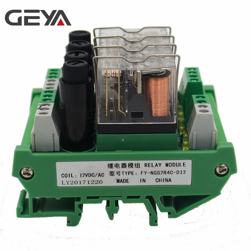 GEYA NGG2R 4 Канальный Релейный Модуль реле Omron доска с предохранителем 1NO1NC 12V 24V