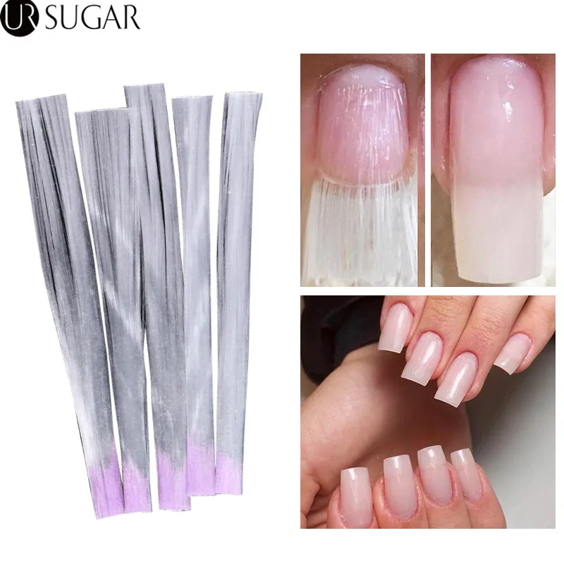 10 шт./упак. из стекловолокна для наращивания ногтей fibernails Акриловые Советы Форма ногтей маникюрный салон инструмент кривизны зажимы шелковые шарфы