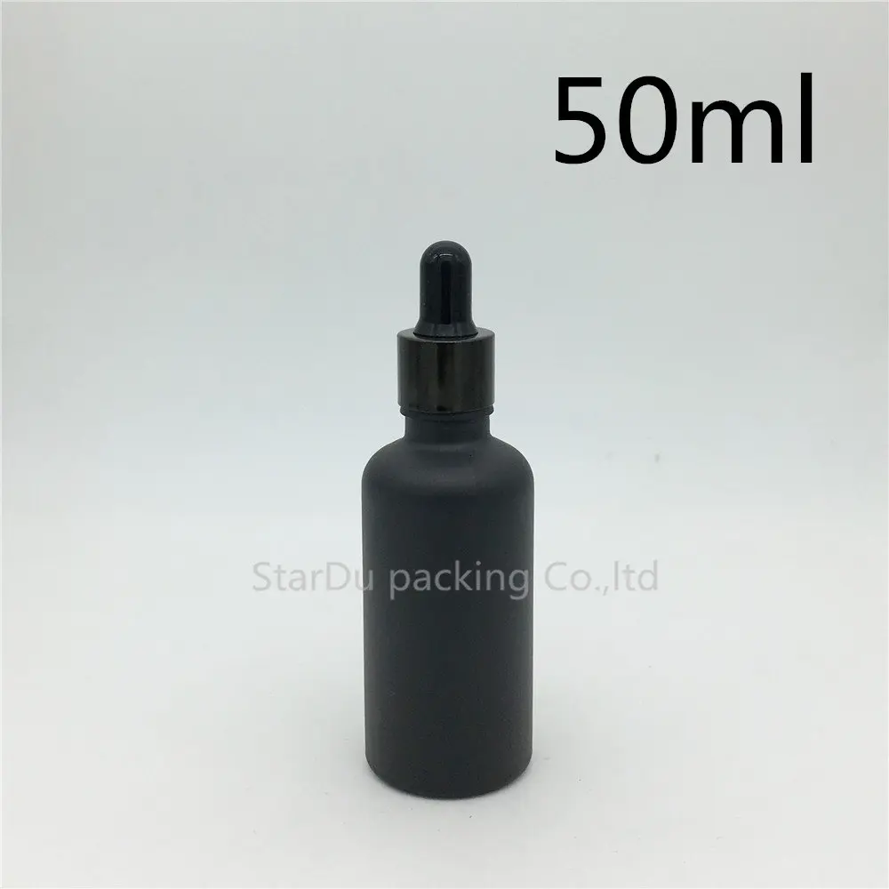 Матовая черная стеклянная бутылка с пипеткой флакон для эфирного масла 10 мл 15 20 30