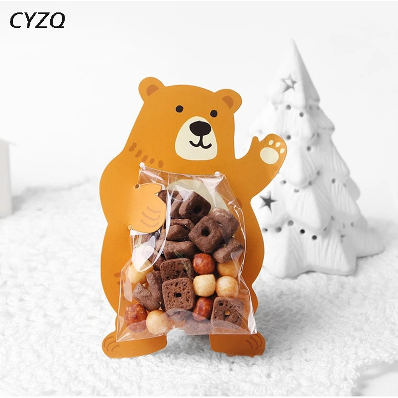 10 шт./лот милые животные Медведь Кролик коала конфеты сумки поздравительные