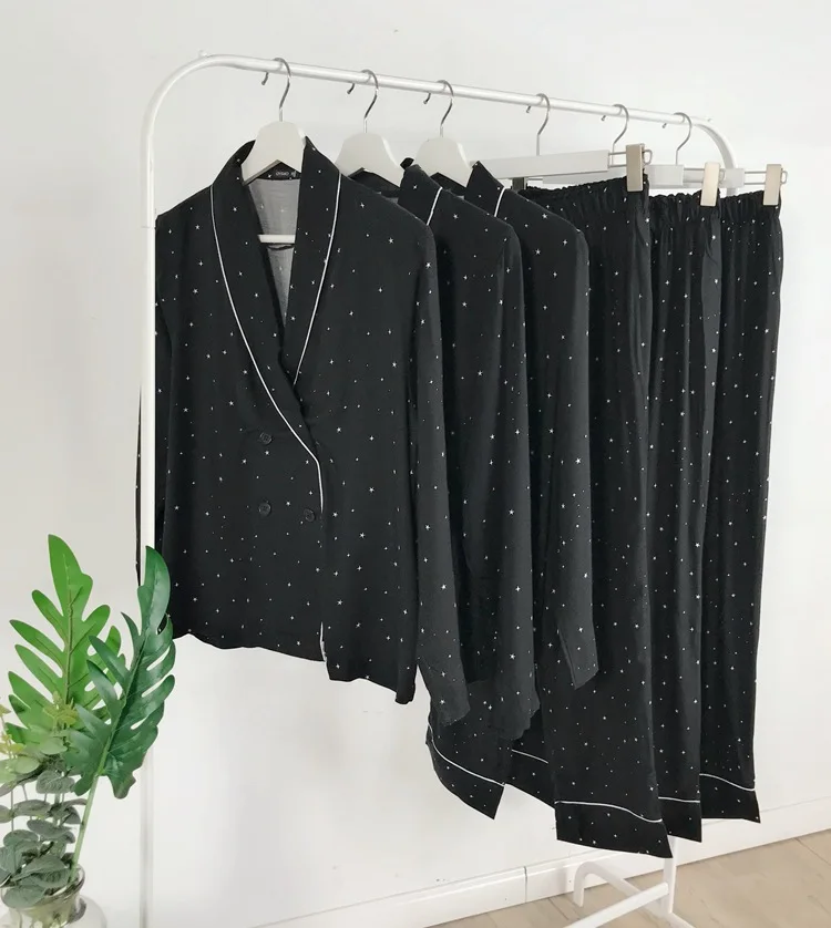 Хлопковая пижама, пижамный комплект для женщин, длинный комплект, shein, Пижама, женская одежда, pjs