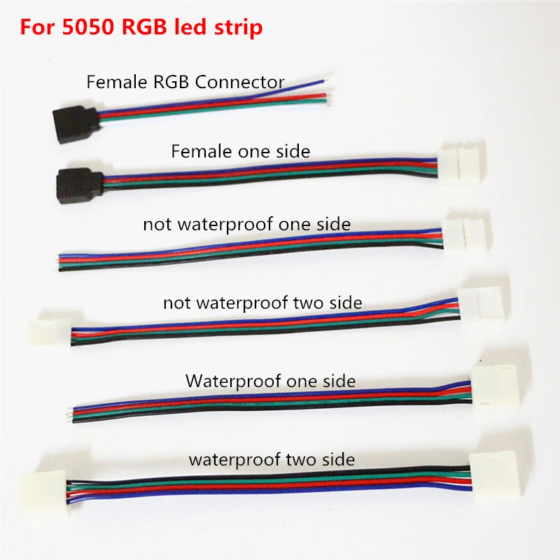 5 шт./лот 10 мм 4pin RGB Соединительный кабель один/двойной разъем провод для 5050