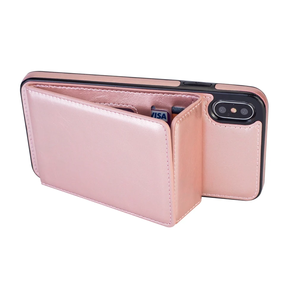 Pink 2 FLOVEME Флип кожаный чехол для iPhone 5S SE 7 8 5 Бизнес полная защита телефон чехлы для iPhone 7 6 6s плюс 8X10 XS Max XR - Цвет: Pink 2