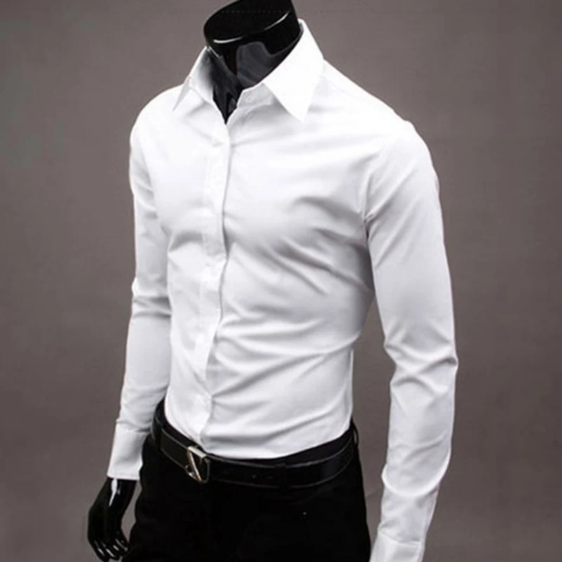 

Men Long Sleeve Shirt Nice New Spring Business Brand Color Formal Dress Shirt Office Formal Men 17 Color Men Shirts 7B1267