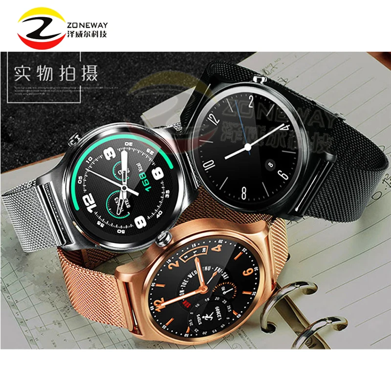 2017 GW01 круглый экран Смарт часы Эндрюс IOS Bluetooth touch из нержавеющей стали носимые