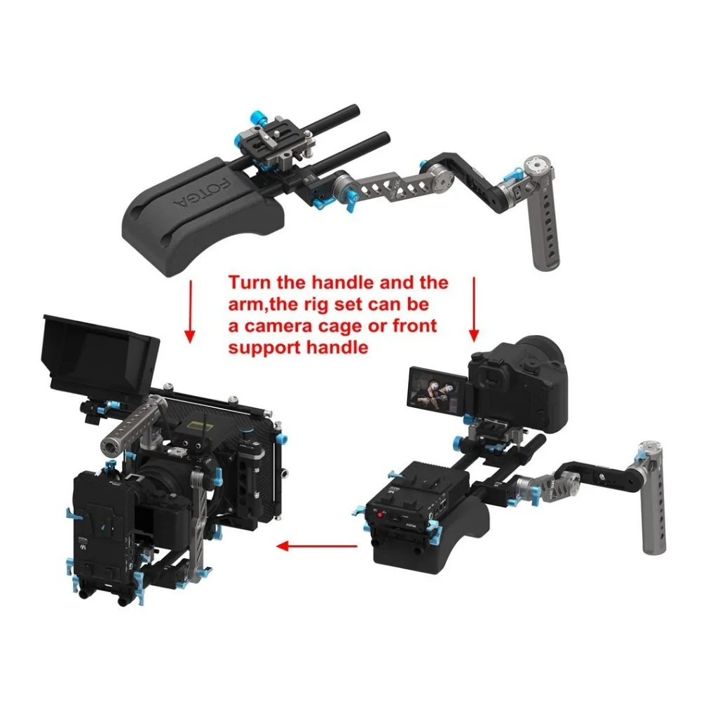 FOTGA DP500III 3 Верхняя ручка клетка и Передняя Rig для BMPCC 5D A7 A7R A7S II | Электроника