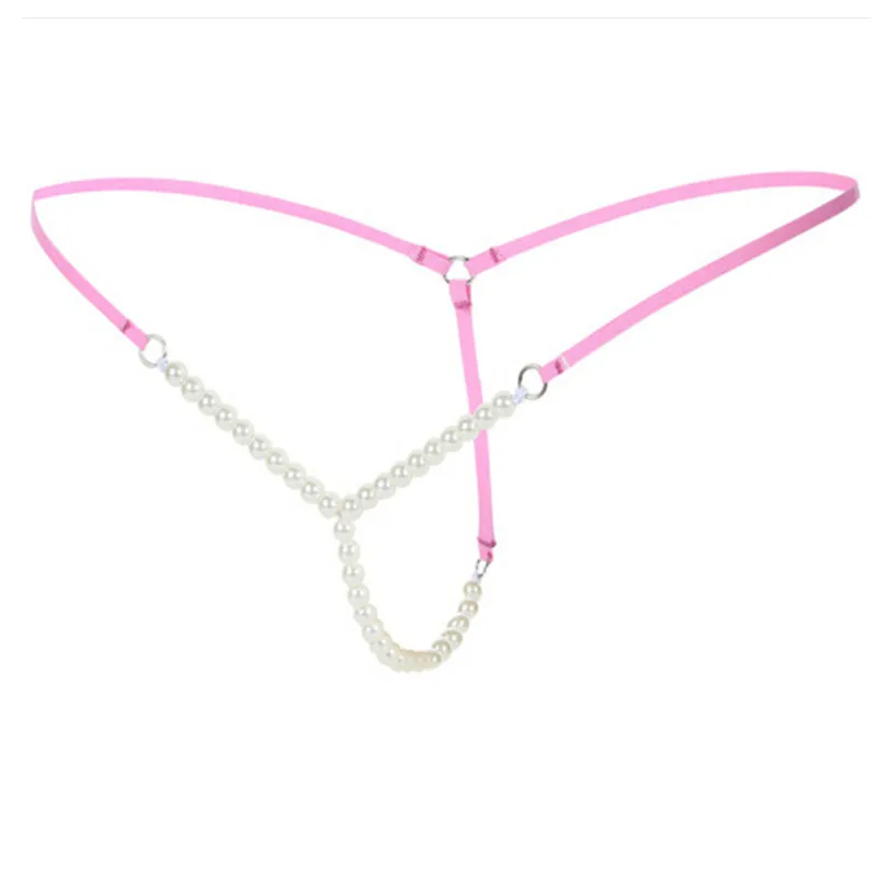 Большие размеры сексуальные стринги с жемчугом мини микро женское нижнее белье