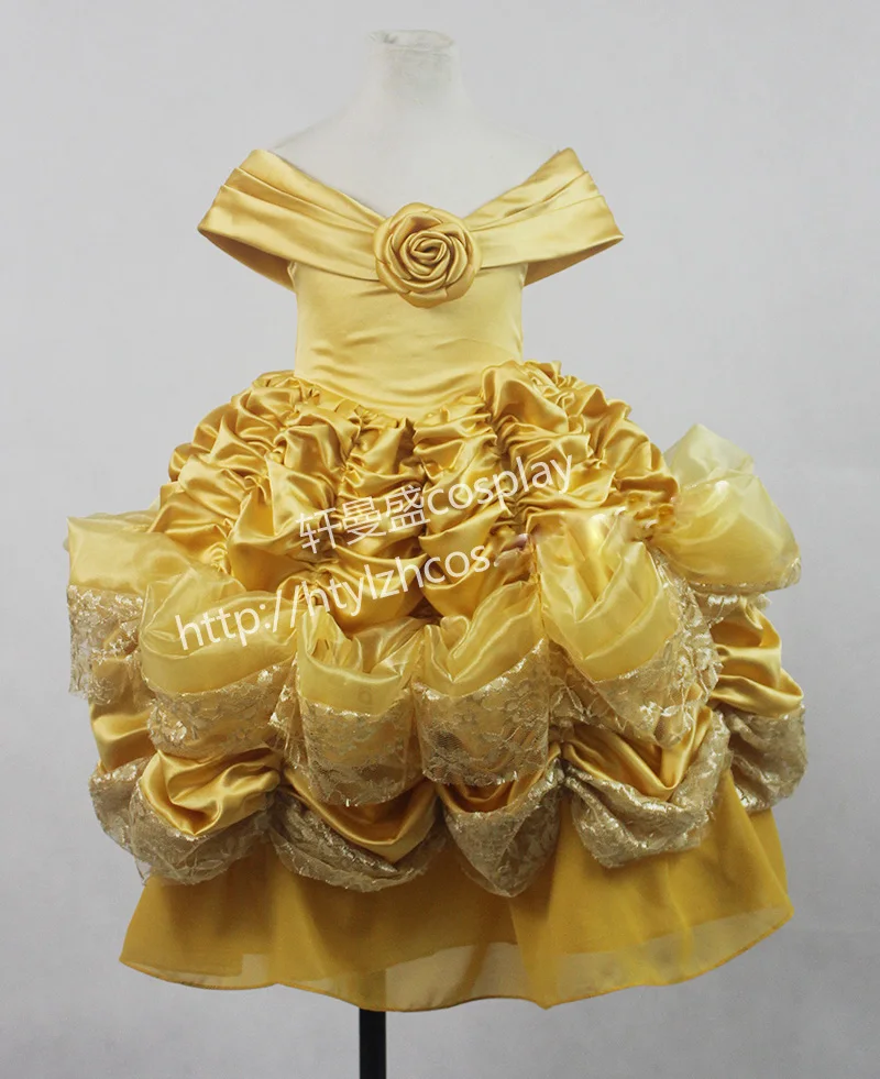 Высококачественный Детский костюм принцессы Белль для косплея костюмы на