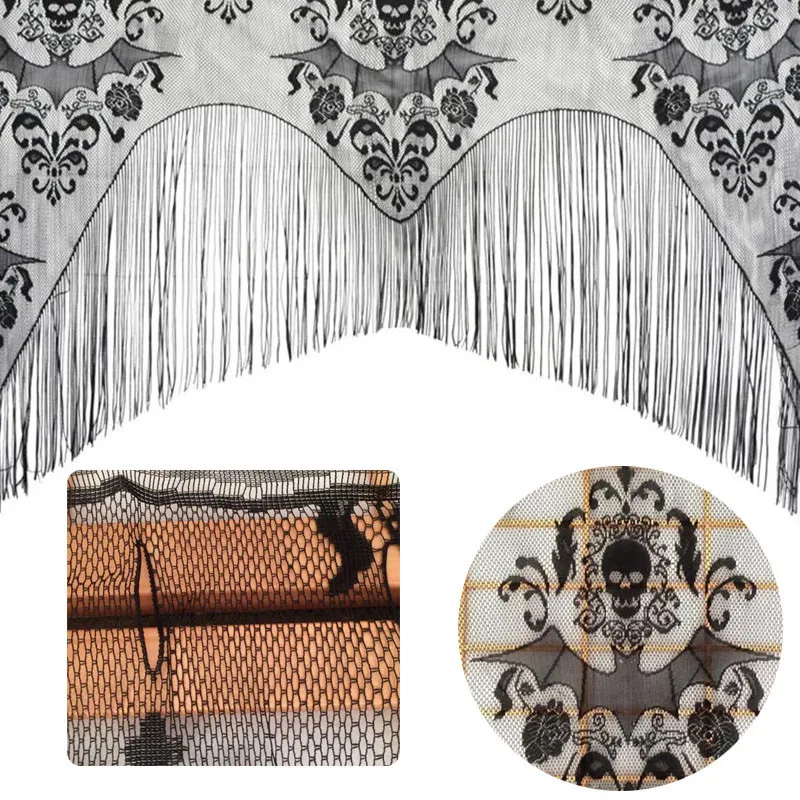 Тканевая занавеска с черепом летучей мыши шаль для Хэллоуина дома привидениями