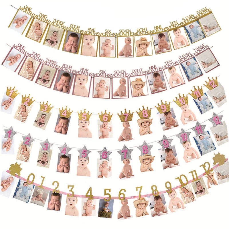 12 наклеек баннер украшение для первого дня рождения Скрапбукинг девочек и