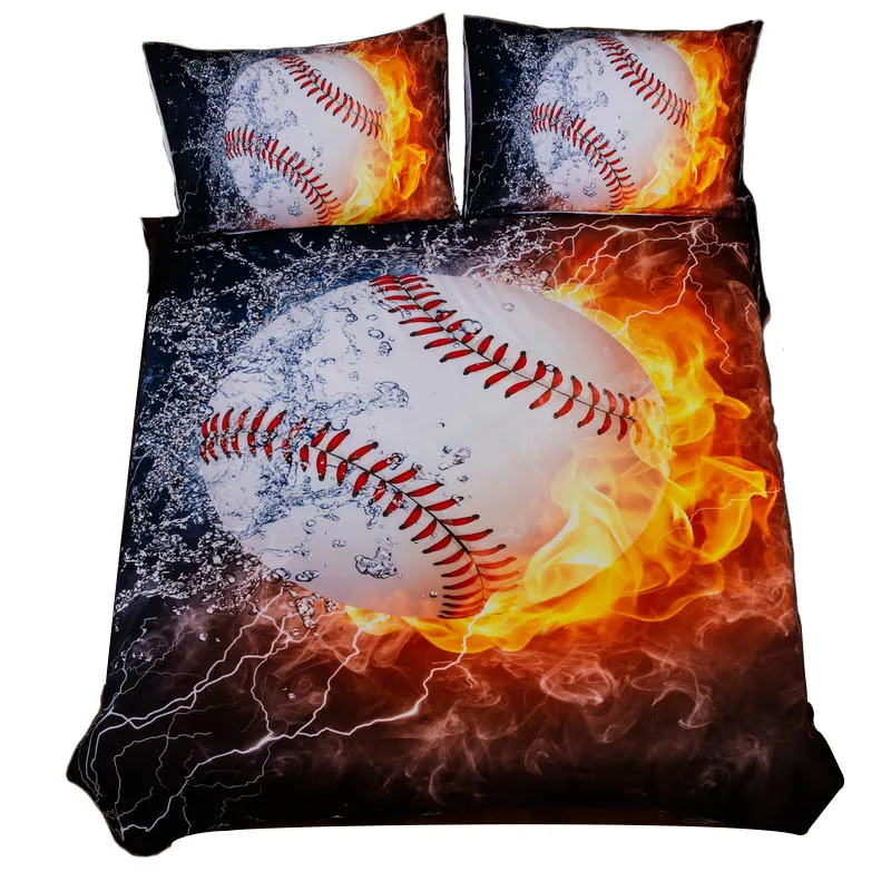 3Pcs/Set Baseball 3D Printed Queen Comforter Bedding Sets King Twin Size Luxury Duvet Cover Sheet Set Home Textiles | Дом и сад