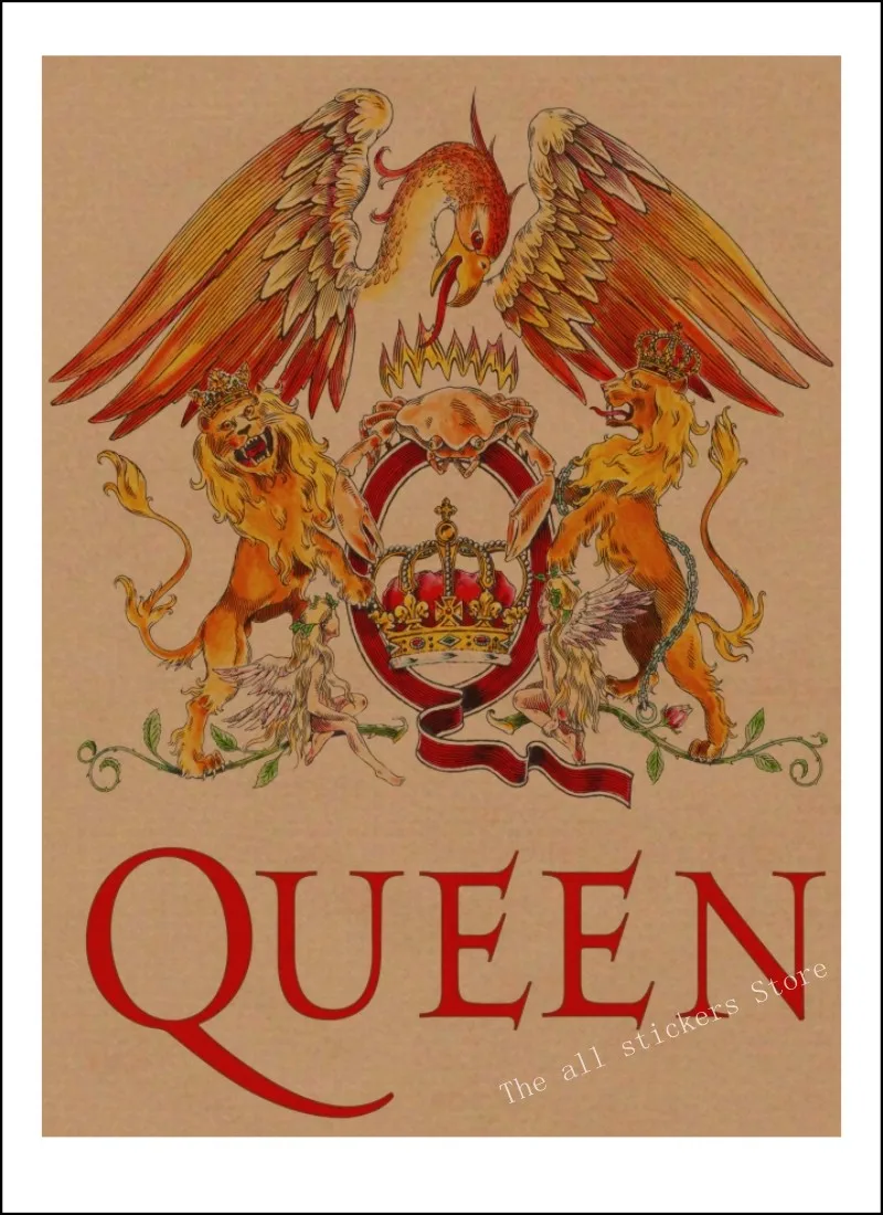 С группой Queen музыкальный крафт Бумага плакат Винтаж высокое качество печатным рисунком основа декоративная настенная живопись Стикеры/910 - Цвет: 19