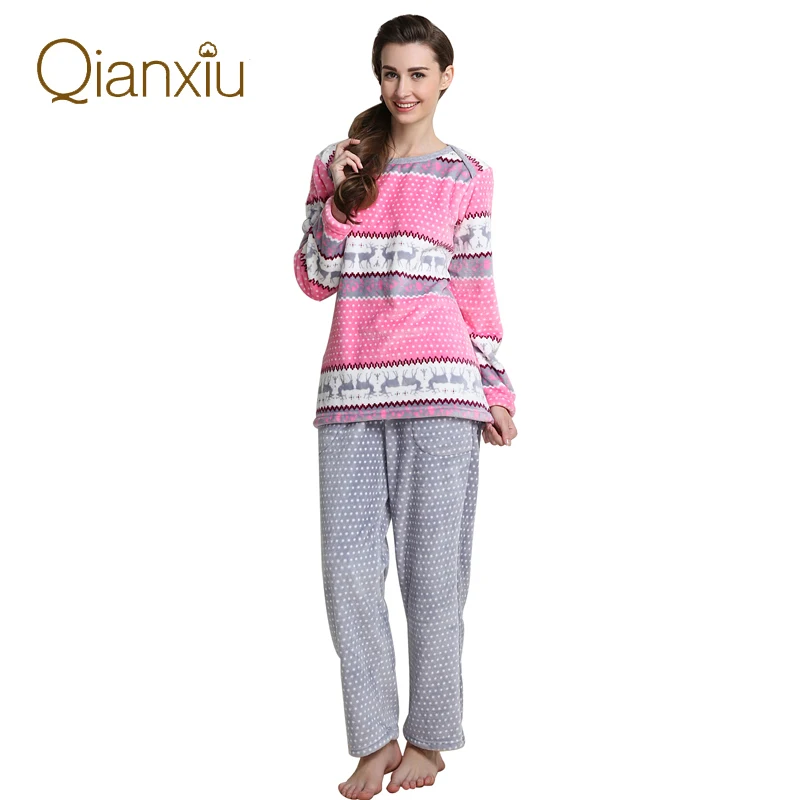 2020 зимние женские радужные полосатые пижамные комплекты плотные теплые