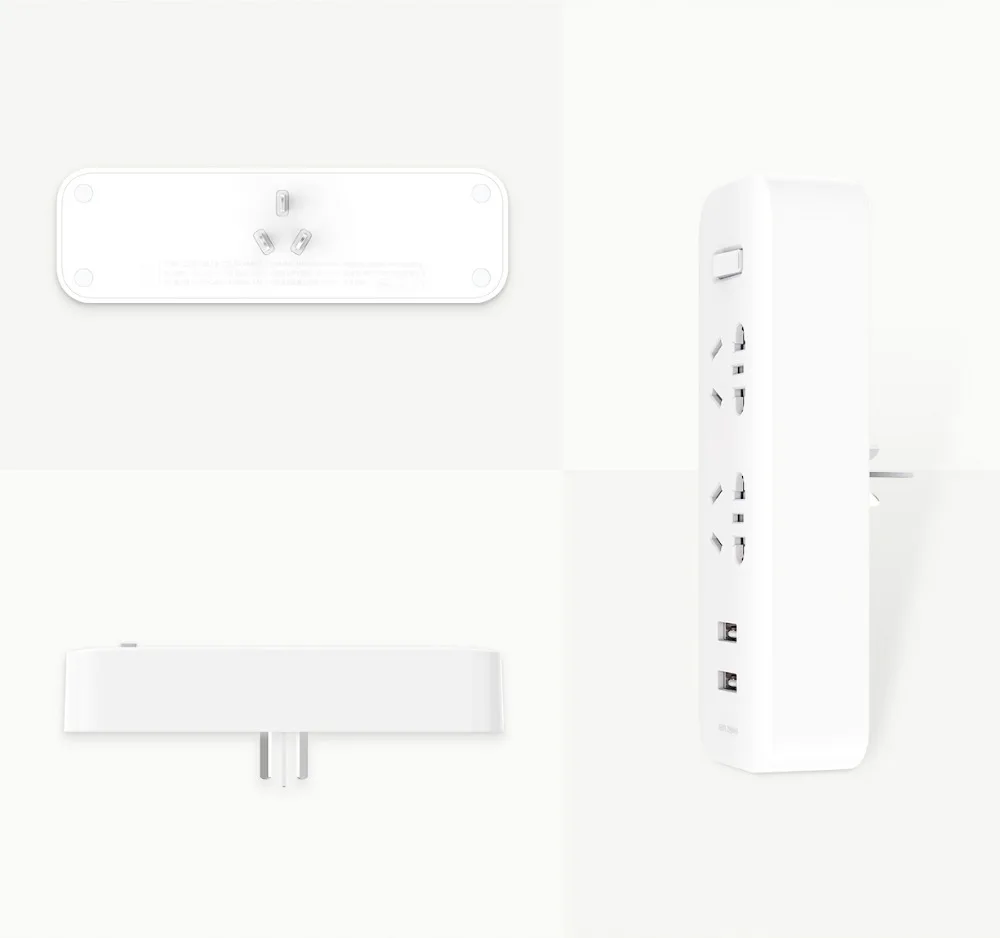 Новое прибытие Xiaomi Мини Мощность полосы конвертер Портативный Подключите зарядное устройство адаптер для Офис 5V 2.1A 2 гнезда USB для быстрой зарядки