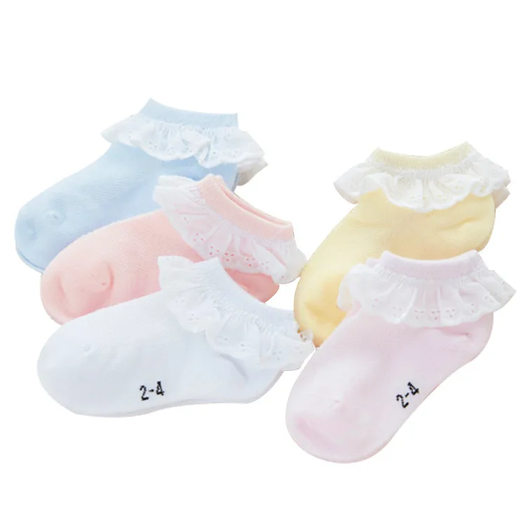 5 Colors Princess Girls Baby Socks Cotton Beautiful Lace Design Kids For 1-9y | Детская одежда и обувь