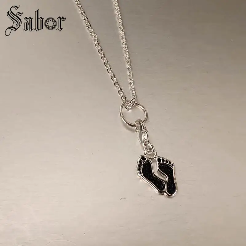Модные серебряные отпечатки ног Diy подходят для браслетов и ожерелий