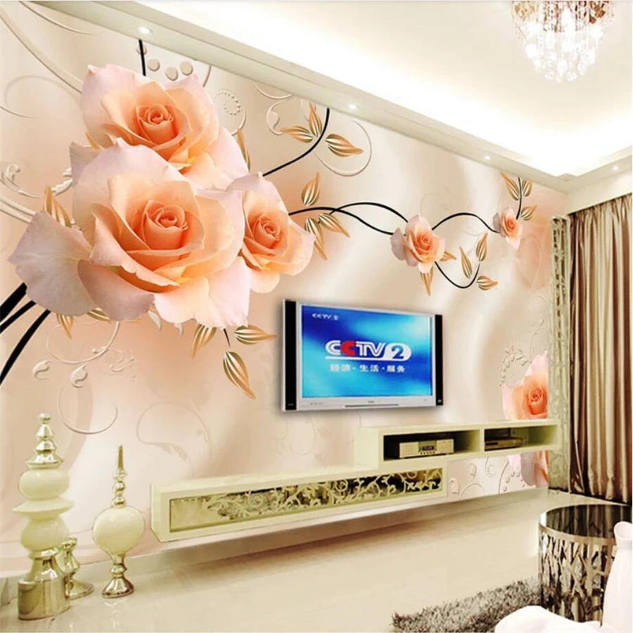 

beibehang Custom wallpaper 3d photo murals Papel de parede dream roses flowers living room bedroom background wall paper mural