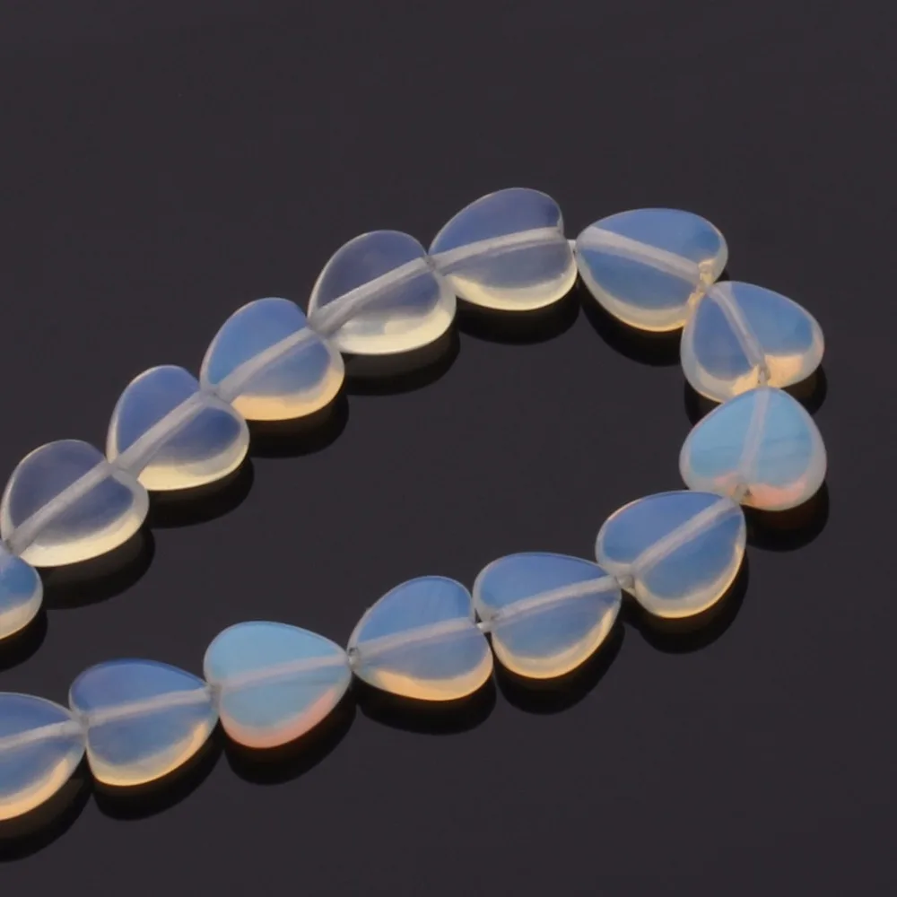 Opal Natural Stone Beads Jewelry Love Heart Shaped Loose DIY Women Men Bracelet Makings Findings | Украшения и аксессуары