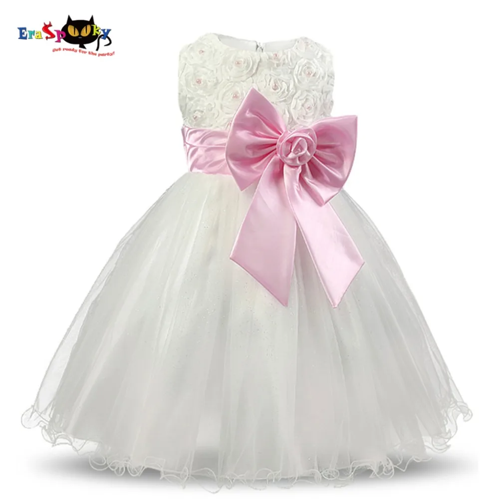 

Eraspooky Girls Party Dress Flower Baby Girl Birthday Wedding Dresses Toddler Children Kids Princess Bowknot Tutu Skirt Clothes