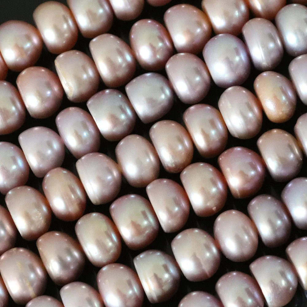 

Natural charms purple freshwater pearl abacus loose beads 9-10mm charms for women high grade jewelry making 15inch B1382