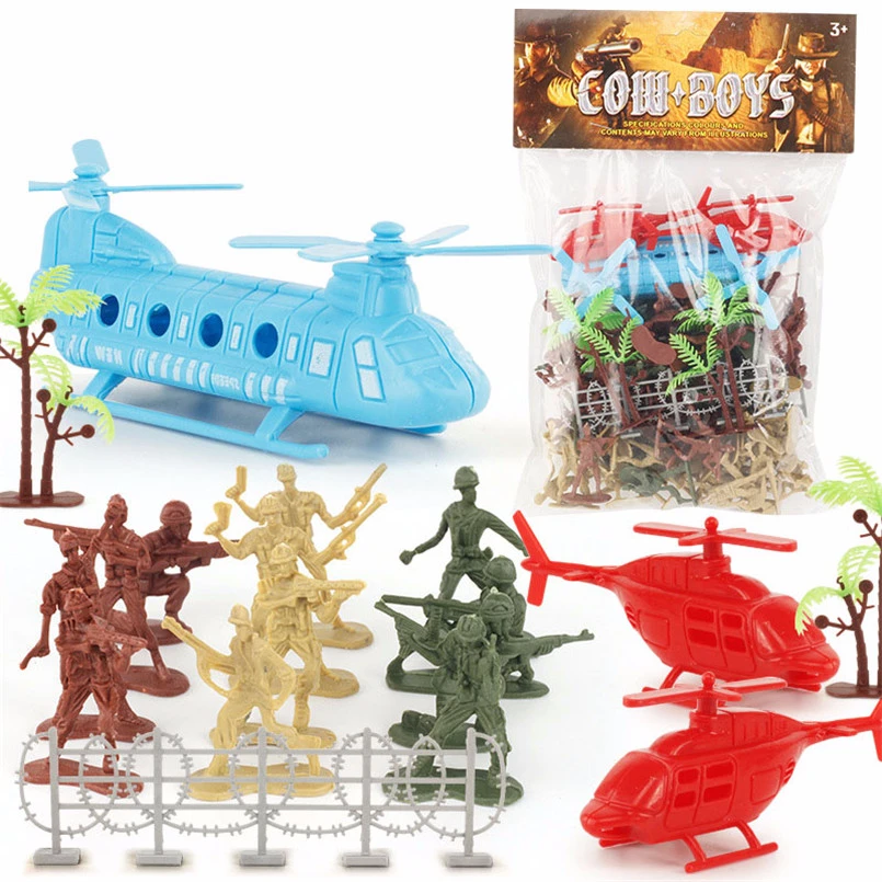 Купи 86pcs/set Soldier Model Sandbox Game Military Plastic Toy Desktop Game Figures Models Play Kit Children Educational Toys For Boy за 275 рублей в магазине AliExpress