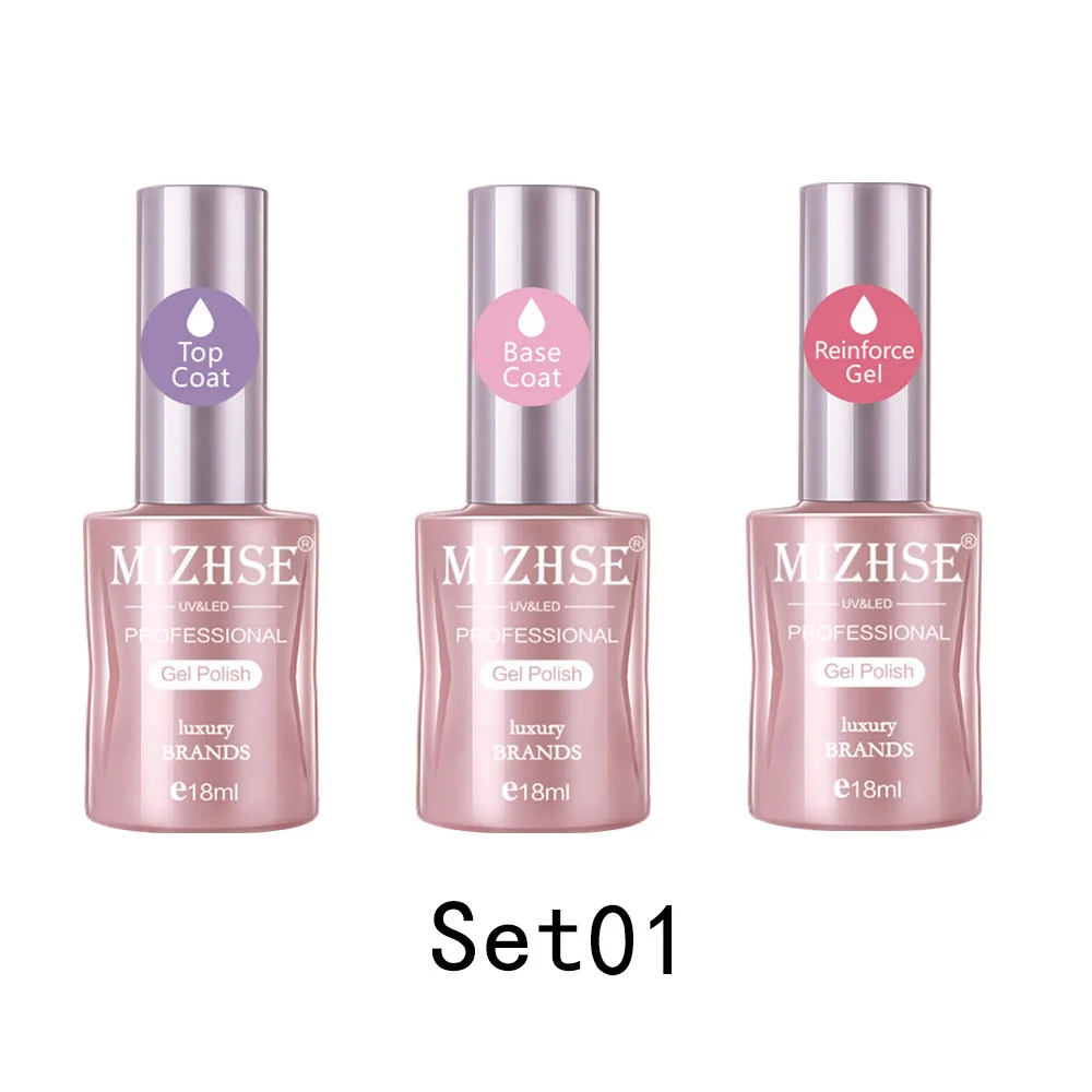 MA-Set01 MIZHSE набор УФ-геля для маникюра Esmaltes Permanentes матовая основа верхнее покрытие для ногтей усиленный клей лак для ногтей - Цвет: MA-Set01