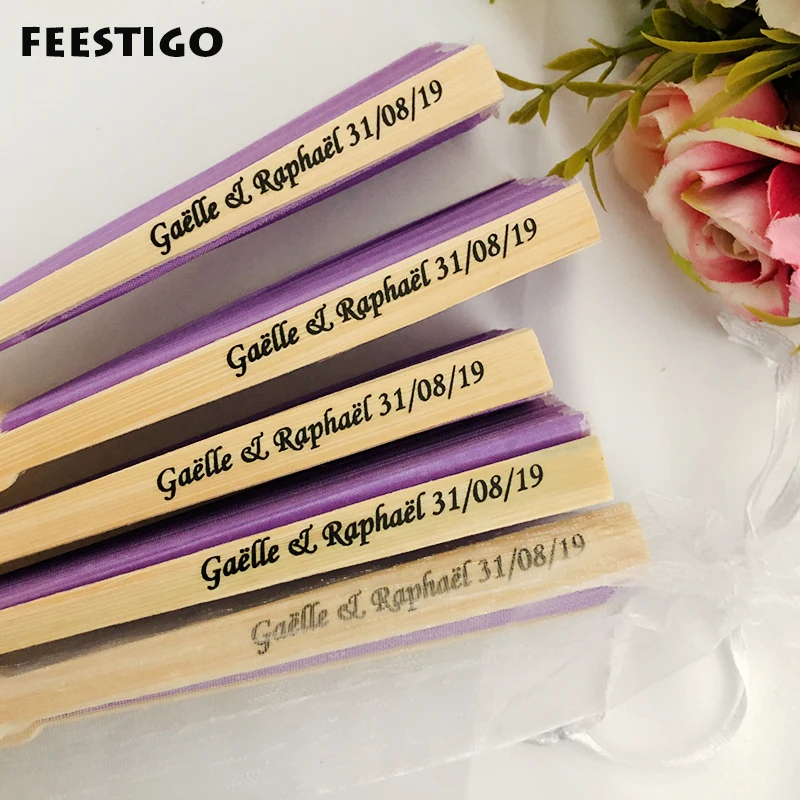 50 шт. Персонализированные Свадебные складные вееры, шелковые складные вееры, свадебные подарки для гостей, индивидуальные вечерние сувениры на годовщину