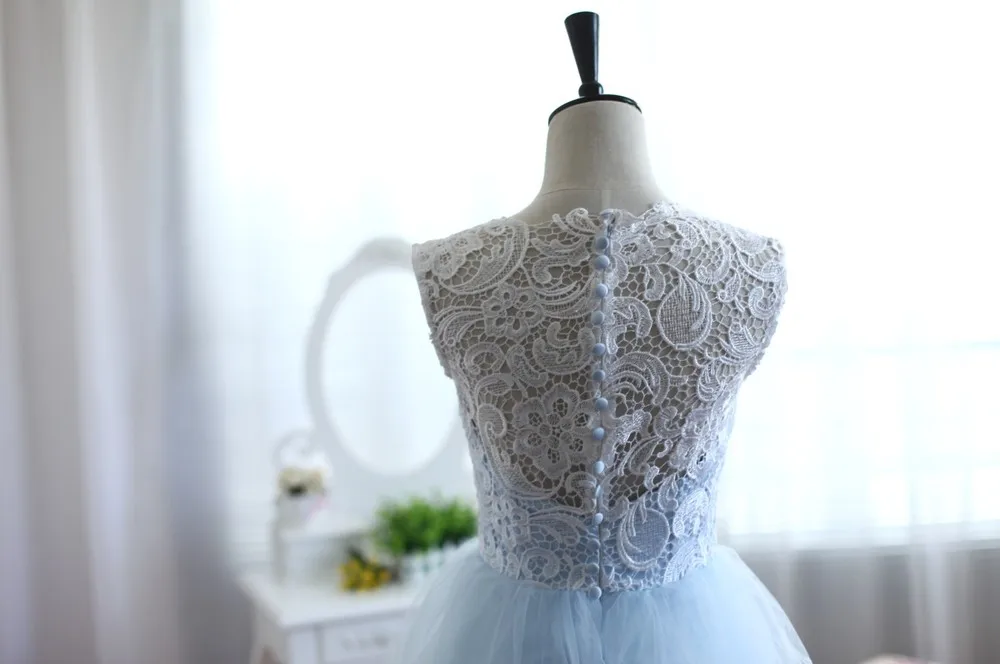 Blue Tulle Princess Ivory Lace Wedding Dress Ball Gown | Свадьбы и торжества