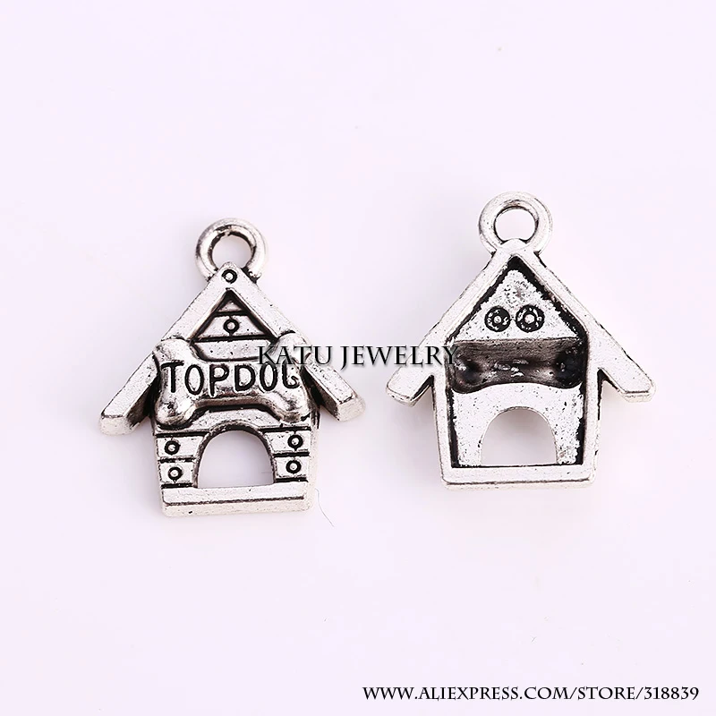 Antique Silver Metal Dog House Charms for Jewelry Making Diy Zinc Alloy Pendant Wholesale 30pcs C8981 | Украшения и аксессуары