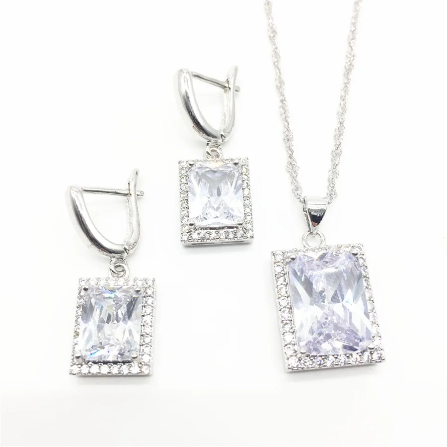 Женский ювелирный комплект из колье и серёг серебра 925 пробы|necklace earring|jewelry set