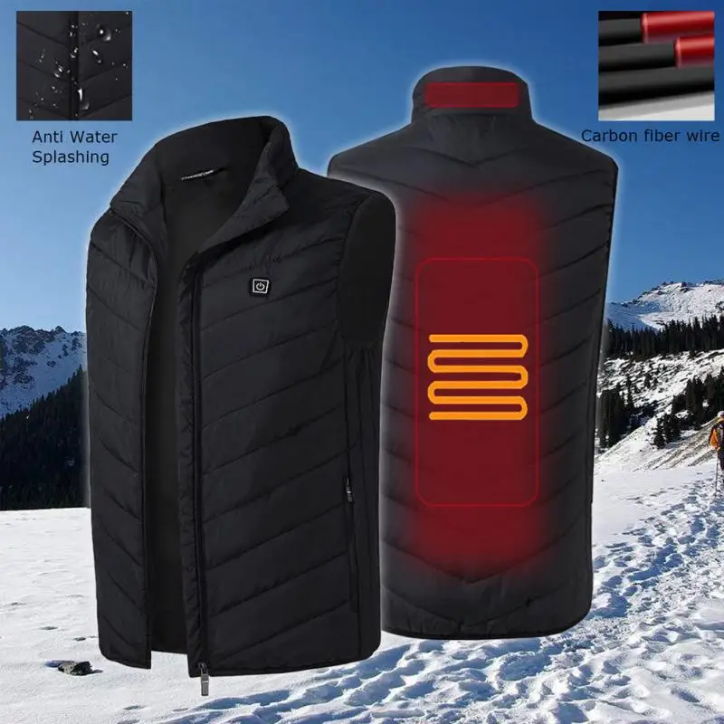Electric Heated Vest Men Women Winter Heating Jacket USB Infrared Thermal Warm Waistcoat Clothing Feather Outdoor Hiking | Спорт и