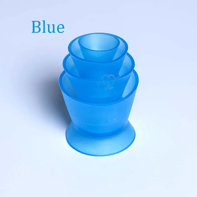 Blue 4 шт новая Экологичная Стоматологическая лаборатория силиконовая чаша для смешивания чашка Стоматологическое Медицинское Оборудование Резиновая чаша для смешивания - Цвет: Blue