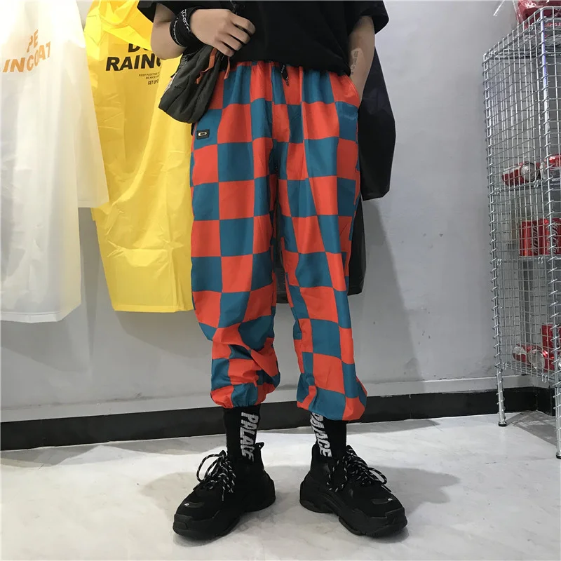 Хип-хоп гарем уличная одежда размера плюс штаны для бега в клетку Harajuku корейские женские мужские брюки в стиле панк карго шахматная доска рэп свободный низ