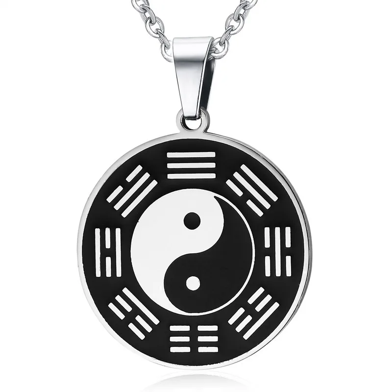 Кулон из нержавеющей стали Yin Yang Circle металлическая бирка китайский кулон Tai Chi Bagua