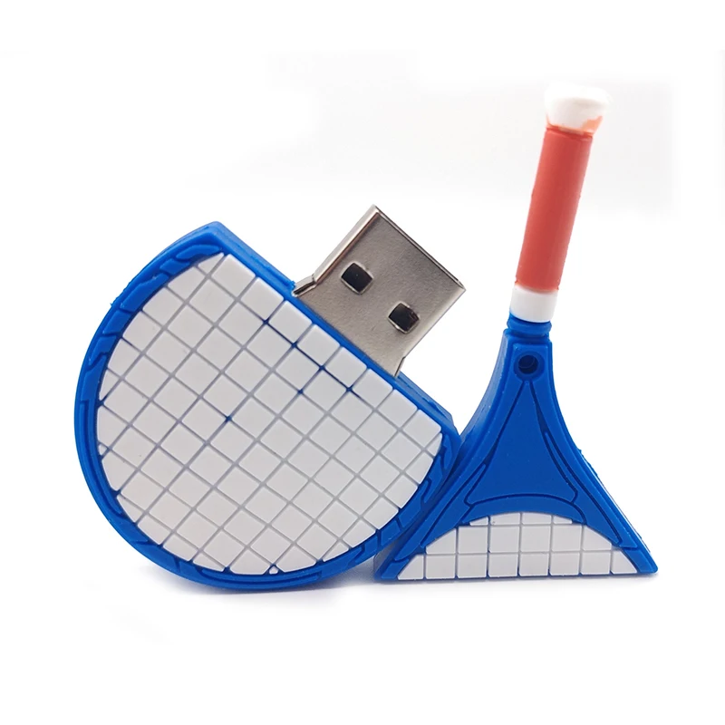 USB2.0 флеш-накопитель мультяшная Теннисная ракетка реальная емкость флешка 64 ГБ 32