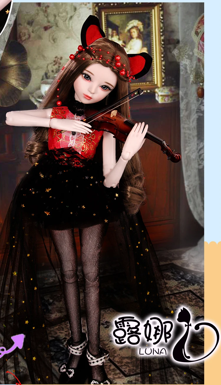 60 см куклы Miss Cat, шарнирная Модная Кукла для девочек, ручная работа, Bjd кукла, 1/3, полный набор, игрушки для детей, девочек, подарок на день рождения