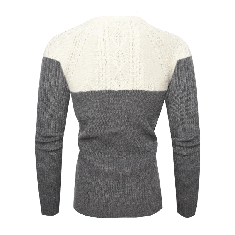 Новый весенний и осенний модный Повседневный свитер с круглым вырезом Slim Fit