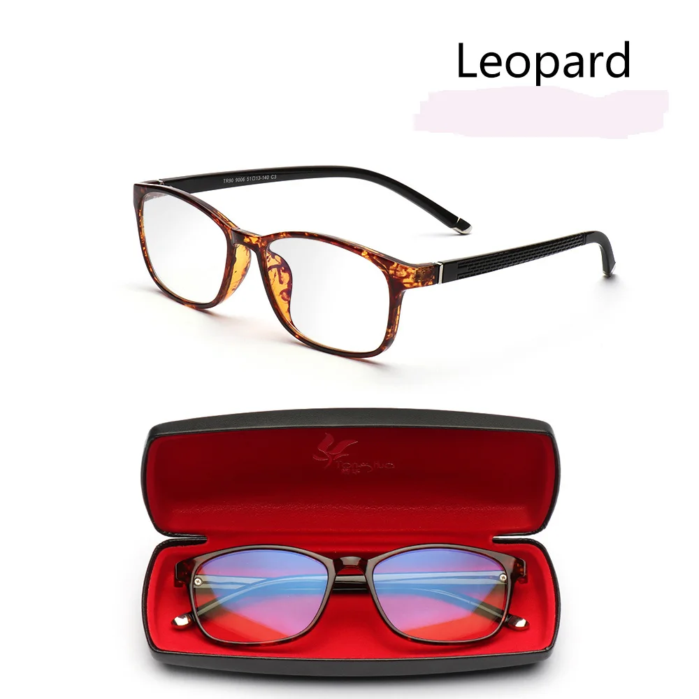 Leopard Модные унисекс очки для чтения Анти-усталость/анти-синий светильник/анти-УФ дальнозоркости очки радиационной защиты компьютерные очки - Цвет оправы: Leopard