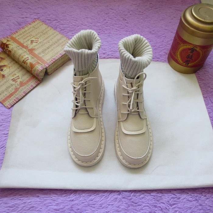 Careaymade/, новые ботинки из pu искусственной кожи в стиле Mori girl полусапожки ручной работы повседневные женские Ботинки martin на плоской подошве 4 цвета