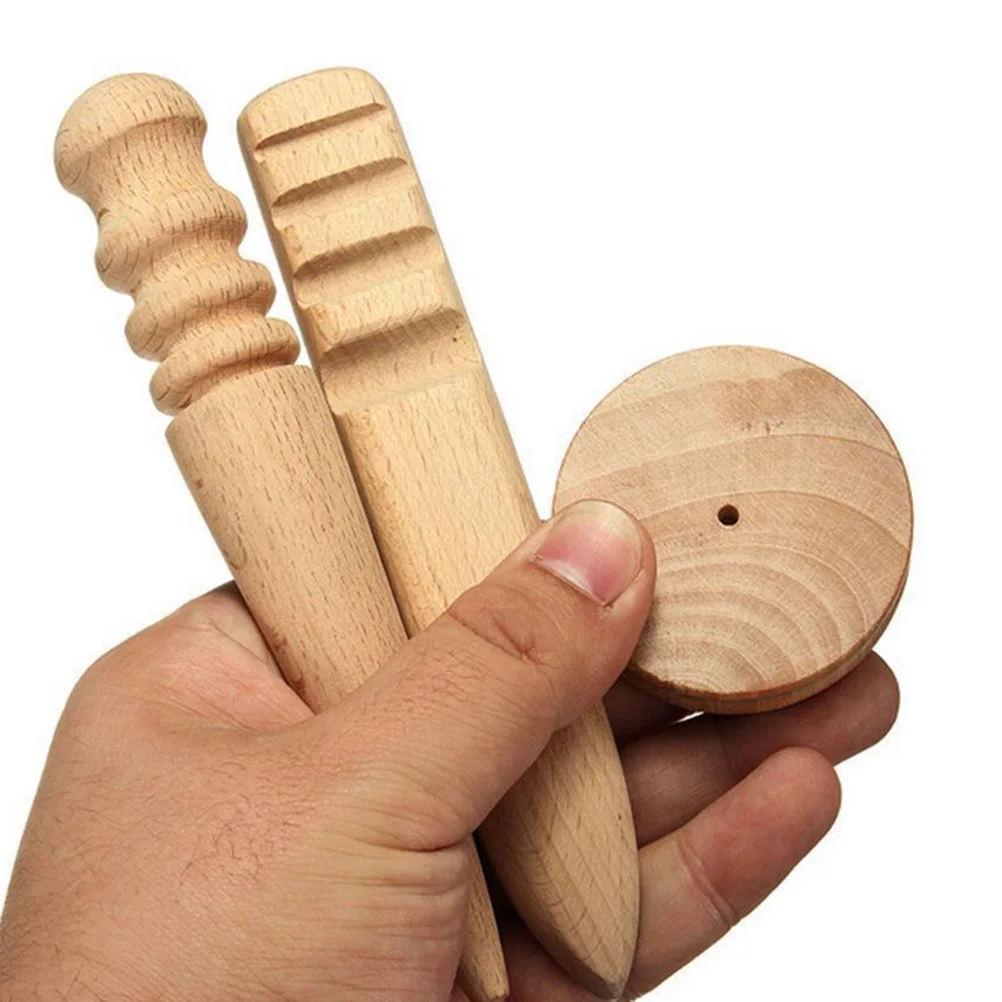 1Pc Convenient DIY Wood Edge Slicker Leather Craft Buffing Polish Round Handmade Carving Embossing Tool 3 Shapes | Дом и сад