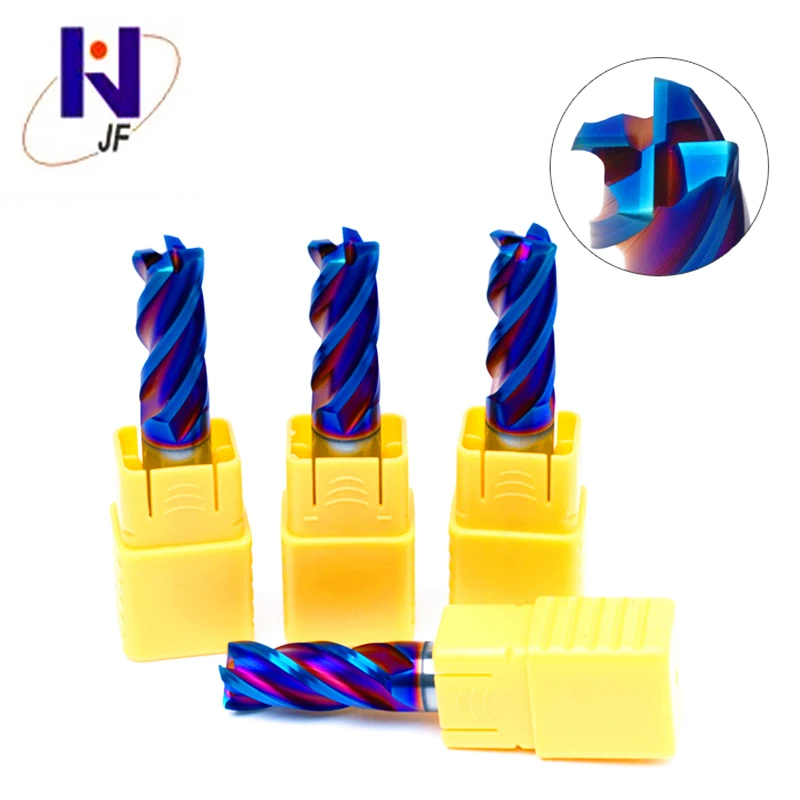 JF 3R0.5*8 * D3 50 4F Твердосплавные 4 флейты Угловой радиус Концевые Фрезы HRC50 TiAlN с