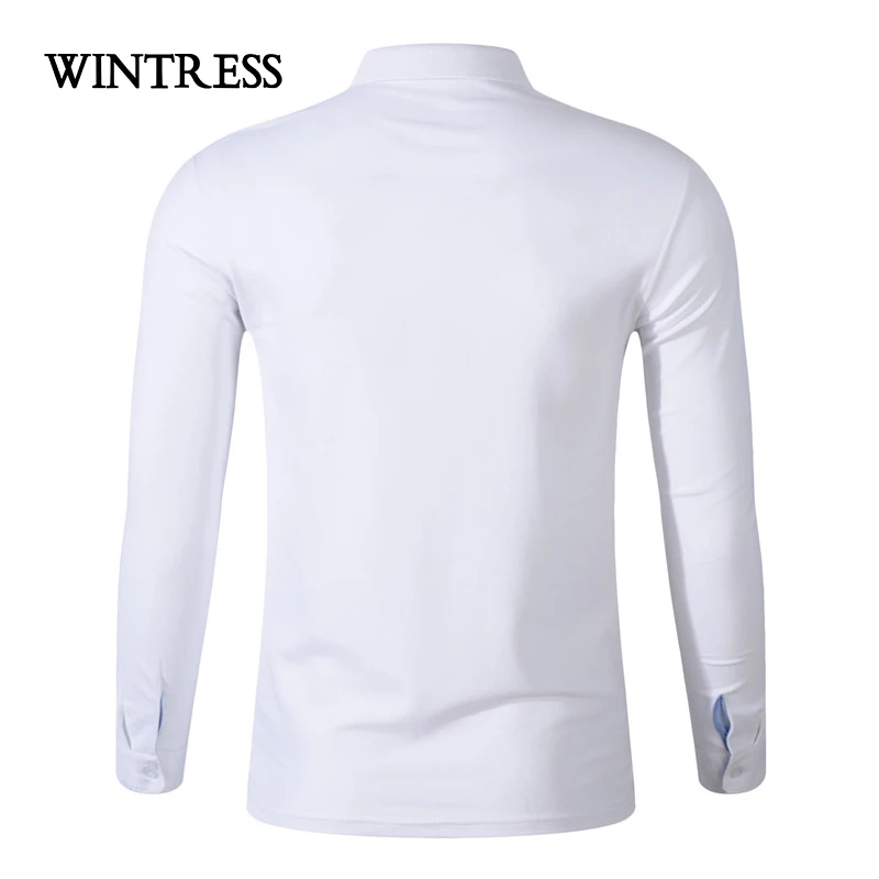 WINTRESS Plus Size Men Polo Shirt Autumn Winter Smart Casual Top Clothes Long Sleeve Button Colorful Can Custom Logo | Мужская одежда