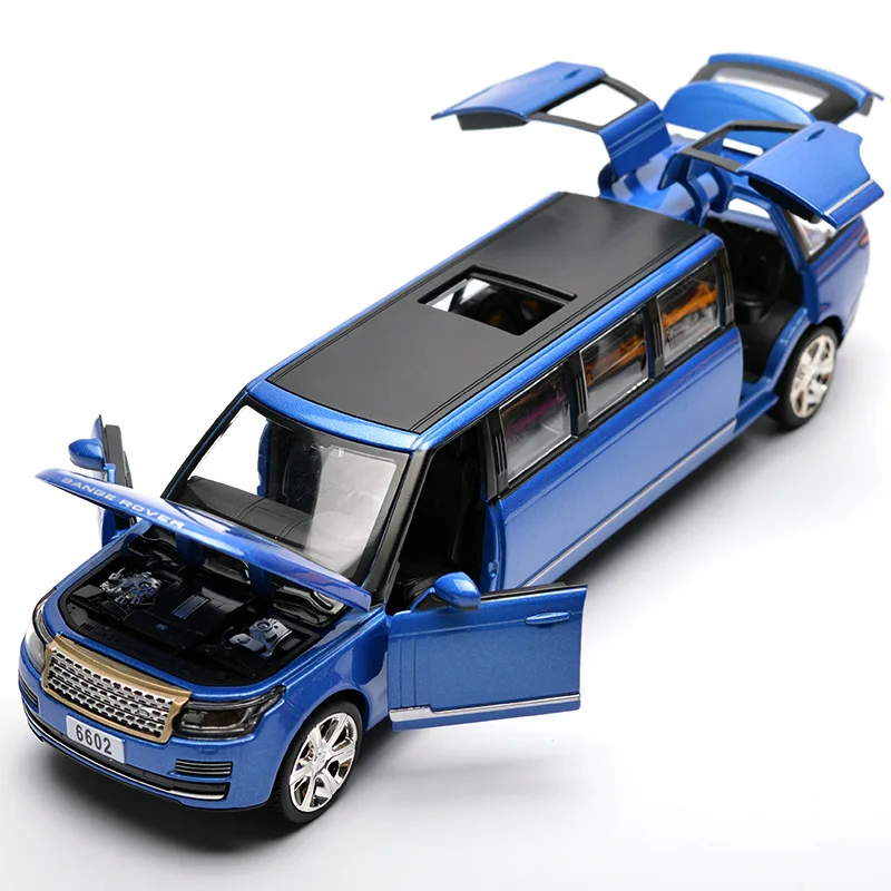 

Extended Diecast Model 22CM Length(#6602) Luxury Car 6-Doors Open Strong Body With Light And Sound Toy Car Collectible