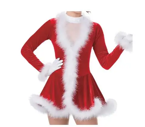 Балетное платье Рождественский костюм Санты латинское балетные платья балетное