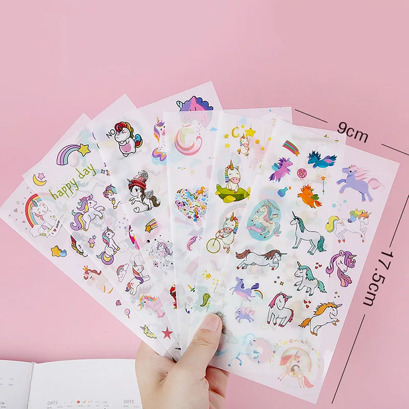 6 шт./лот, милые наклейки с единорогом, Kawaii, мультяшный Кот, липкие бумажные наклейки для детей, подарок, сделай сам, скрапбукинг, дневник, канцелярские принадлежности - Цвет: 7