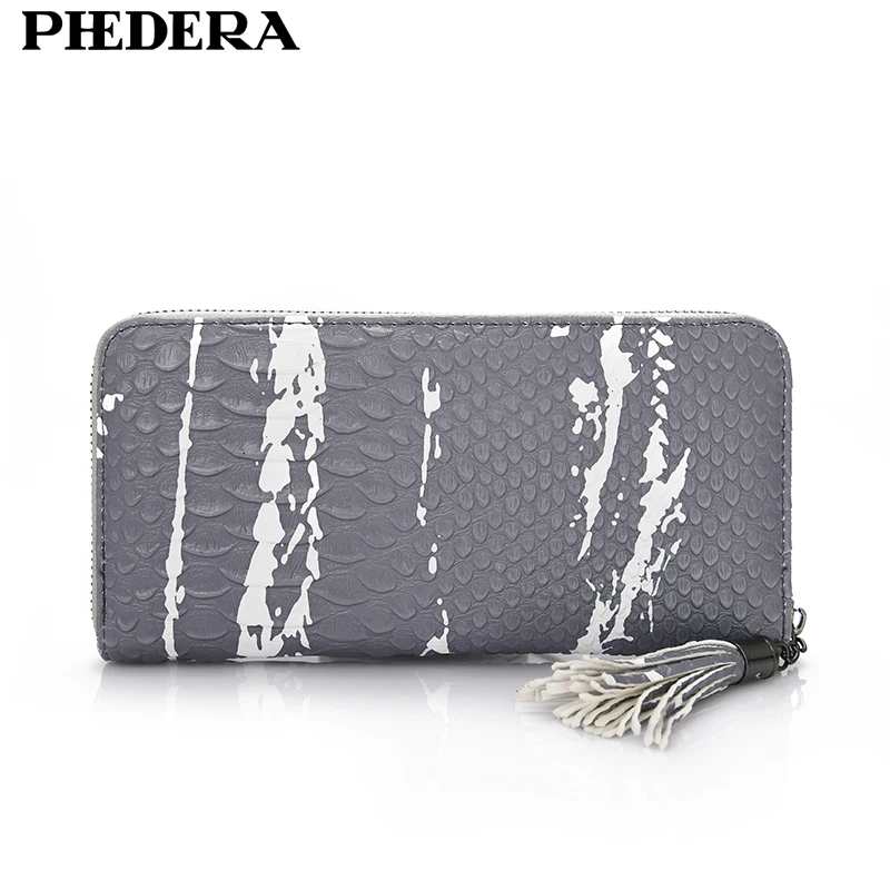 Акция роскошный длинный женский кошелек с рисунком аллигатора модные кожаные