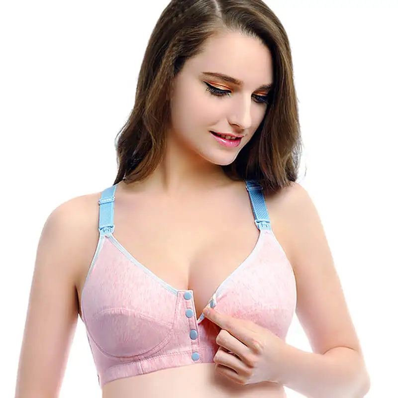 Light pink TINGFEI Грудное вскармливание хлопковые бюстгальтеры для беременных женщин для кормления беременных спортивные бюстгальтеры для беременных нижнее белье - Цвет: Light pink