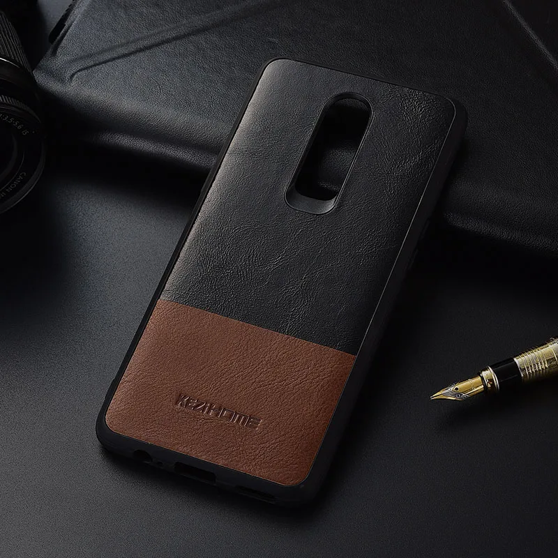 Чехол для Oneplus 6 KEZiHOME роскошный популярный цвет натуральная кожа силиконовый край