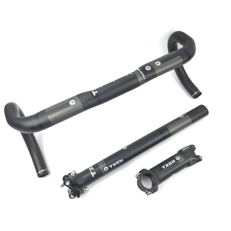 Bicycleroad TXCH полный углерода руль + свет дорожный мотоцикл стволовых подседельный = 1