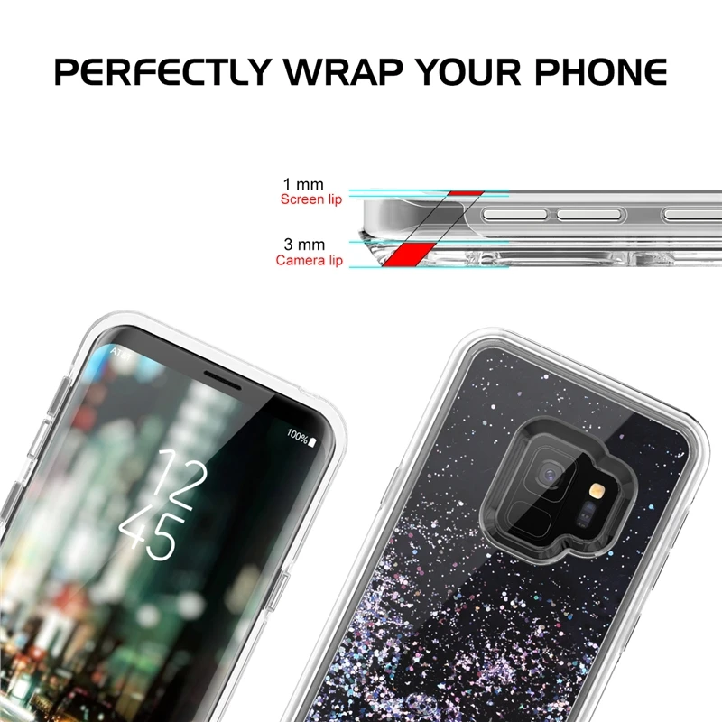 Роскошный зыбучий песок жесткий чехол TPU розовый для samsung Galaxy S9 Plus чехол для samsung S9 Plus чехол s Блестящий с жидкостью чехол S9plus